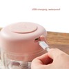 100ML Pink Garlic Grater USB Charging Electric Garlic Crusher Pressing