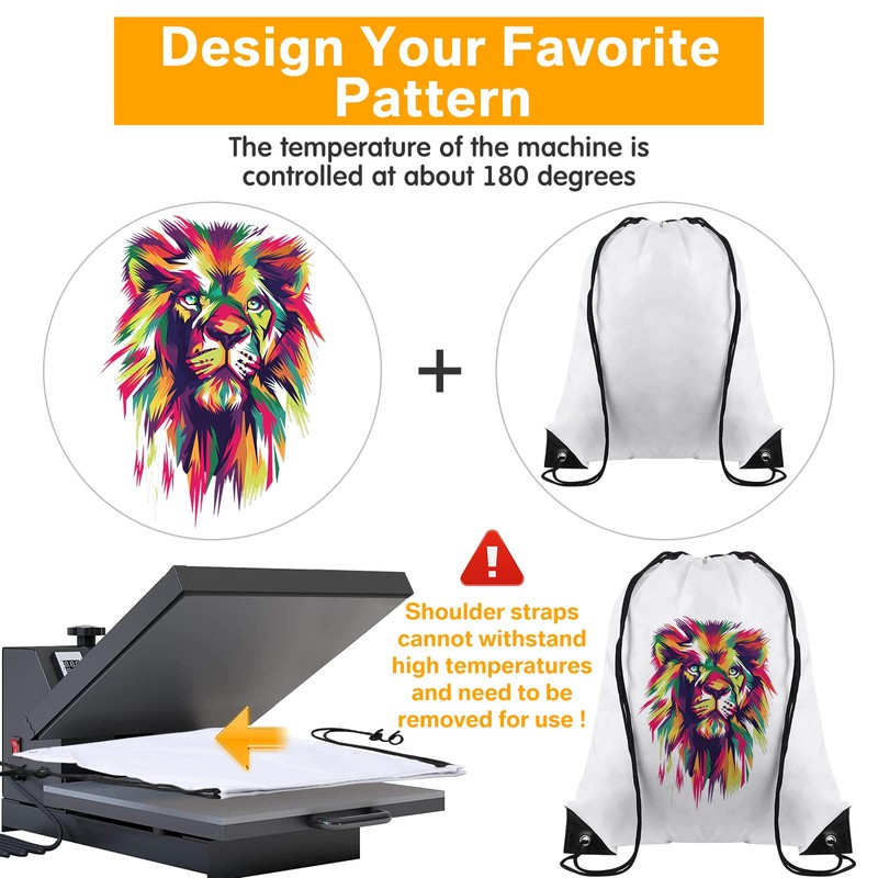 100 Pcs Sublimation Drawstring Bags Bulk White Blank Drawstring Backpacks