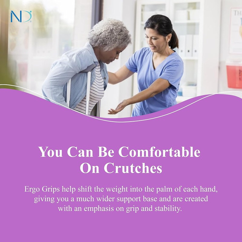 Crutch Pads - Ergonomic Crutch Grips - Reduces Pressure On