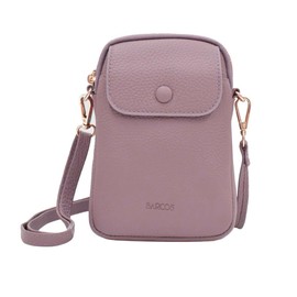 Balcos One Size Women's Vertical Shrink Leather Pochette, purple