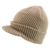 Armycrew Plain GI Thick Ribbed Beanie with Bill Visor Cap