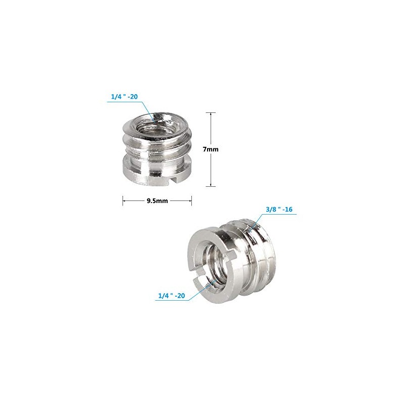 CAMVATE 1/4"-20 Female to 3/8"-16 Male Micro Screw Adapter (5