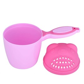 Shampoo Cup Baby Shampoo Cup Cute Children Washing Hair Bathing Flusher Cup Protection Eye Wash Cup for Toddlers (Pink)