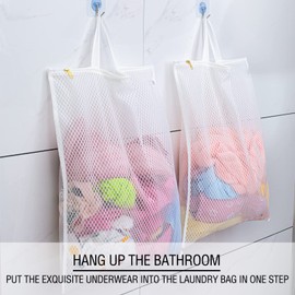 Tenrai Laundry Bag Mesh Wash Bag，Use YKK Zipper，Tote Bag Bathroom Hanging, Bra Fine Mesh Wash Bag for Underwear 3 Bags（3L Cellular Mesh）