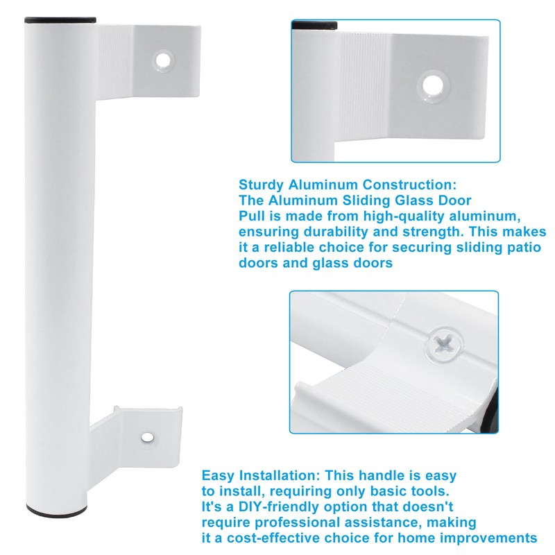 Jiozermi 2 Pack Sliding Door Handle, 8" Aluminum Patio Door