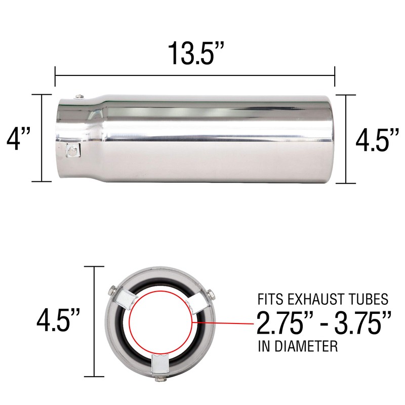Spectre Performance (22431) 4.5" Pencil-Cut Exhaust Tip