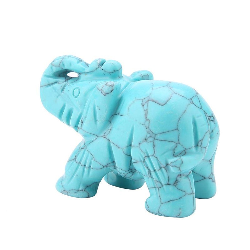 Crystal Elephant Figurines, 2inch Jade Carved Elephant Home Decoration Furnishing