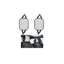 Mandark 2PCS Car Headrest Cover, Dirt-Proof Washable Vehicle Seat Head Rest Protector, Breathable Automotive Interior Front Headrest Protection Dust Covering Accessories, Universal Fit (White)