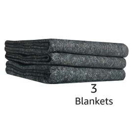 Uboxes 3 Pack Grey Textile Moving Blankets 54 x 72 Excellent Professional Quality Pad , Green
