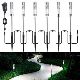 GreenClick Pathway Lights Outdoor,12V Low Voltage Landscape Lighting, 6 Pack 570 Lumen Bright LED Path Lights, IP65 Waterproof Extendable Garden Lights for Yard Walkway Patio Lawn, 6000K