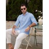 JEKAOYI Mens Casual Long Sleeve Cotton Linen Shirts Buttons Down