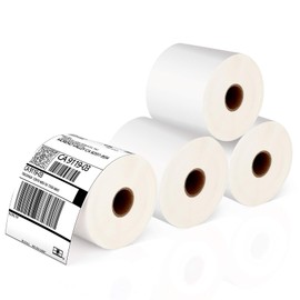 JADENS Thermal Shipping Labels 4x6-350 Labels(4 Rolls), Compatible with Rollo, Brother, Zebra and Most Thermal Printer, Perforated, Commercial Grade, Doesn't Compatible with Dymo