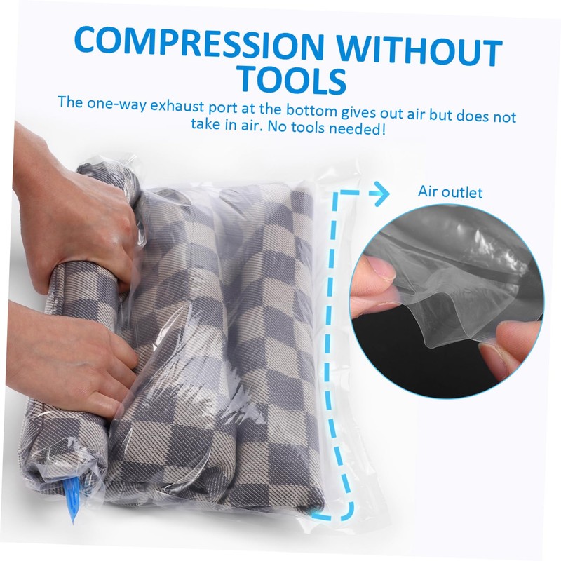 MAGICLULU 9pcs up Vacuum Bags for Travel Manual Compression Storage