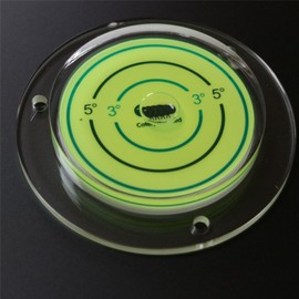 Acrylic Large Flanged Circular Angle Spirit Bubble Degree Level (Green Liquid) 100mm Diameter, 4", with Degree Marking- Surface Level, Bulls Eye Bullseye Round