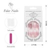 Vatocu Oval French False Nails Short Pink White Press On