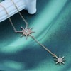Inateannal Rhinestone Northstar Pendant Necklace Long Crystal Y Lariat Necklace