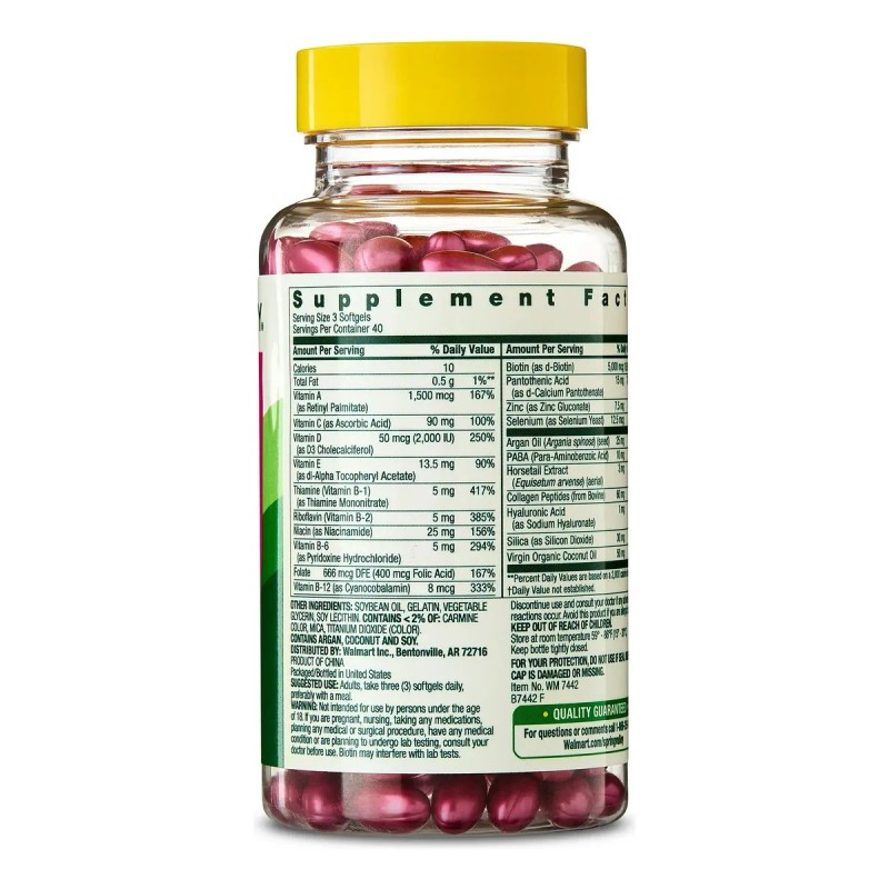 Biotina 5000mcg Colageno Uñas Piel Cabello 120 Caps Spring V