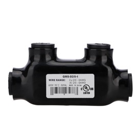 Baomain 1 Pcs Insulated in-line Splice Connector Wire Connectors Multi Cable Connector, 2 Ports 2/0-6 AWG Wire Range Pre-Filled and Dual Sided Entry Dual Rated, Black PVC Coated Ul Certified