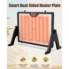 16 x 12 Inch Dual-Sided Chicken Brooder Heating Plate, Adjustable Temperature with Digital Display Panel, 360° Adjustable Angle, Brooder Heat Plate for Chicks, Timer & Built-in Light, Up to 30 Chicks