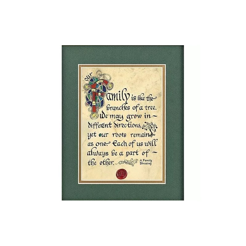 Celtic Card Company Irish Family Blessing Print Gilded Frame Green