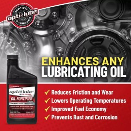 OPTI-LUBE ZDDP OIL FORTIFIER: 16 Ounce, Treats up to 16 Quarts of Oil