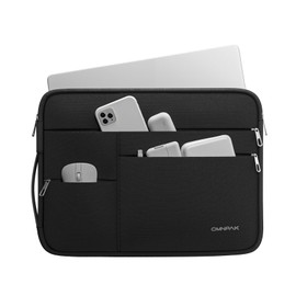 Omnpak for 15.3 inch MacBook Air Case Sleeve Compatible with 16 inch MacBook Pro M4/M3/M2/M1 Pro/Max,Multi Pockets with Side Handle Protective Carrying Case for 15 inch MacBook Air M3/M2