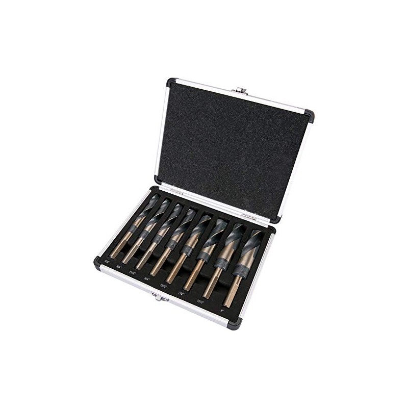 XtremepowerUS 8PC HSS Silver and Deming Drill Bits Set with