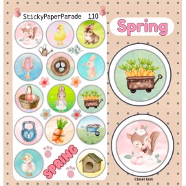 Homemade Spring/Easter Planner Stickers #110 / Planner Stickers  / Spring Easter Stickers