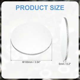 PATIKIL 1060 Aluminum Sheets and Plates, Dia.100mm / 3.94mm Thick 1/5" (6 Gauge) Aluminum Metal Discs Stamping Blanks for Crafting Industry Metal Stamping, Silver Tone