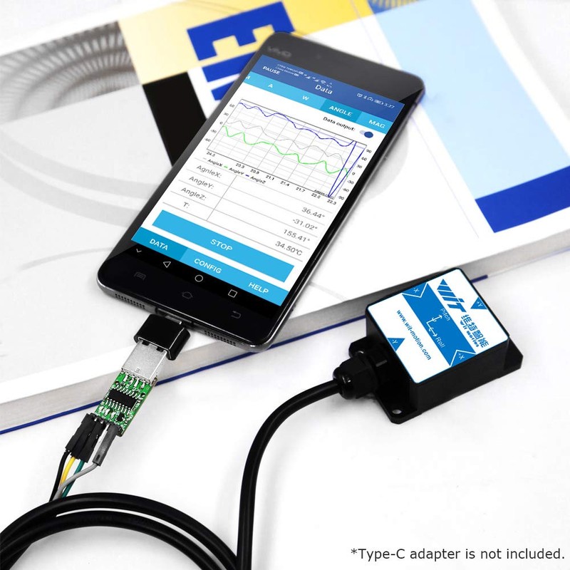 [Industrial-Grade Accelerometer+Inclinometer] HWT901B-TTL MPU9250 9-axis Gyroscope+Angle(XY 0.05° Accuracy)+Digital Compass+Air Pressure+Altitude,