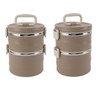 Insulated Food Container 304 Stainless Steel PP Stackable Portable Round