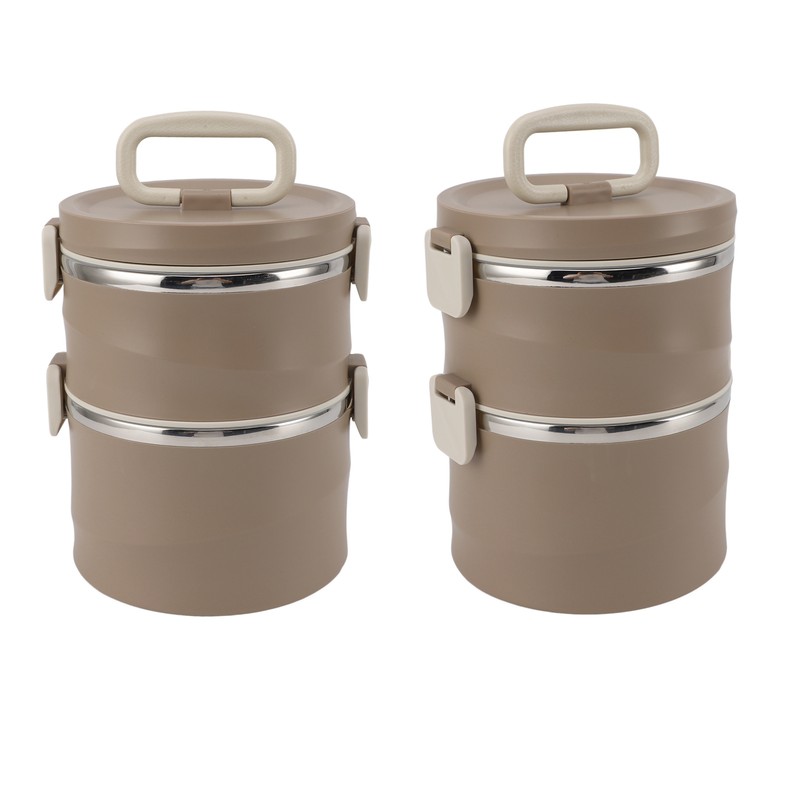 Insulated Food Container 304 Stainless Steel PP Stackable Portable Round