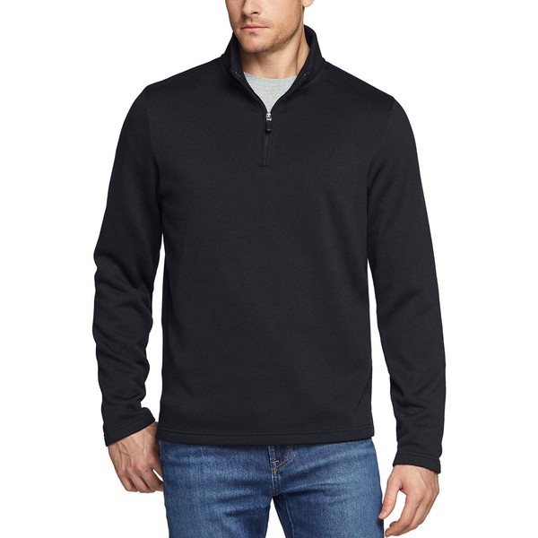 TSLA Men's Quarter Zip Thermal Fleece Lined Sweater, Winter Lightweight