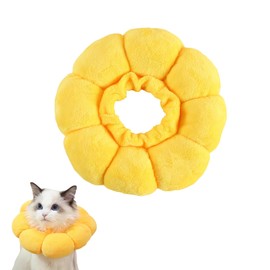 M, Lick Protection Cat, Collar, Cat, Collar, Cats, Collars for Cats, Soft, Collar, Protective Collar, Cat Collar, Sunflower, Adjustable, Cat Collar After Surgery and Injuries