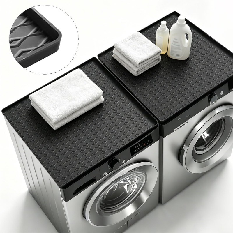 OctBird 2Pcs Washer and Dryer Topper Protector Mat, 25"x25" Washing