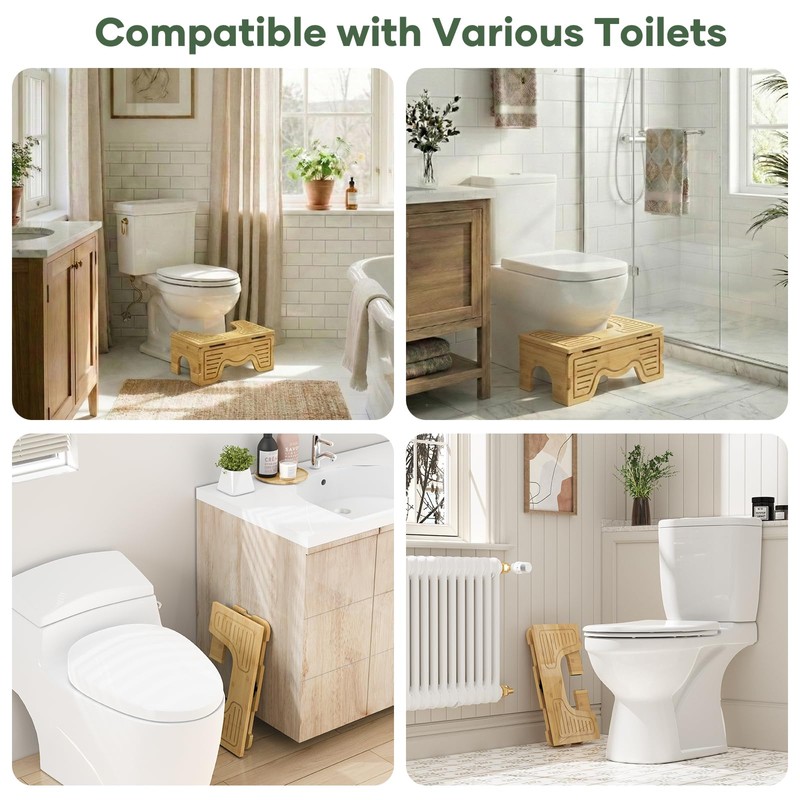 Foldable Toilet Stool Squat for Adults and Kids, 7" &
