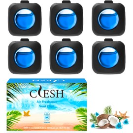 Car Air Fresheners, So Cool Sea, 6-Pack, 4ml Each, Car Fresheners for Women Men, Long Lasting Air Freshener for Car Vent Clips, Car Refresher