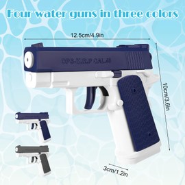 2 Pack Kids Water Guns - 100CC Water Blaster Soaker Toys for Boys & Girls, Outdoor Pool Beach Summer Splash Battles (Blue & Gray)