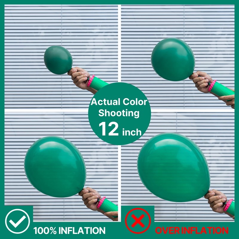 PartyWoo Dark Green Balloons 140pcs Different Sizes Pack of 18
