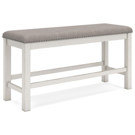 Signature Design by Ashley Robbinsdale 49" Counter Height Dining Bench, Antique White