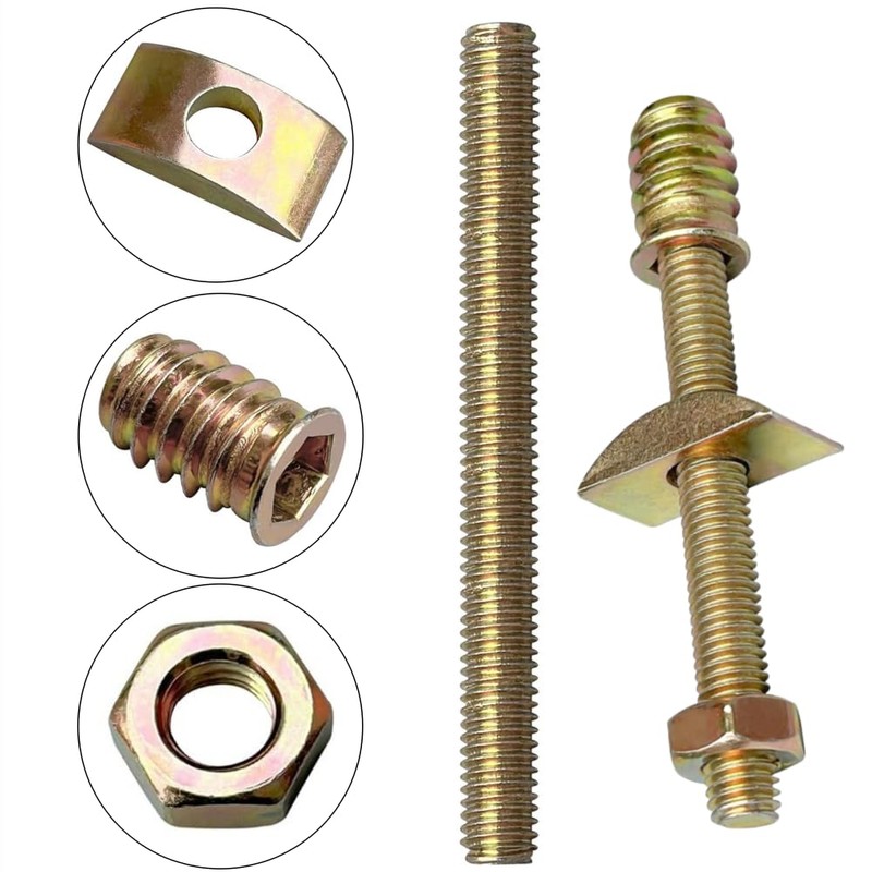 Pleenild 4Sets 4 in 1 Furniture Connecting Fittings with Half