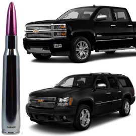 VMS RACING Chrome Pink Tip Bullet Antenna for Chevy Silverado Tahoe Avalanche Suburban