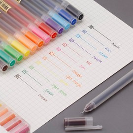 GLUKTUS 0.5mm Gel Pen Fine Point Colorful Pens for Journaling,12 Color Journal Pens Smooth Writing Colored Pens,Assorted Colors, Pack of 12