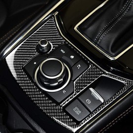 X-CAR Carbon Fiber Center Console Gearbox Frame Trim Cover Shift Panel and Media Panel Compatible with Mazda CX5 CX-5 2017-2025