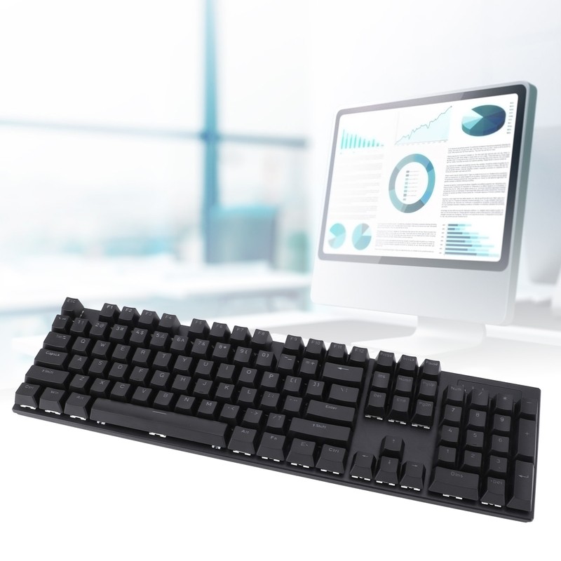 Wired Mechanical Keyboard 104 Keys Blue Switch with 8 Kinds