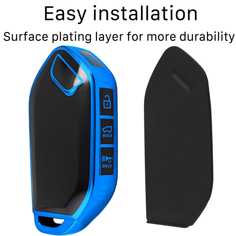 Yonmcfn for kia key fob cover with metal/leather keychain,TPU Key