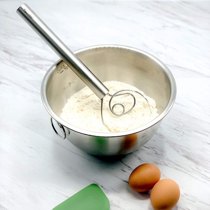 Tovolo Danish Dough Whisk Stainless Steel Dutch Bread Sourdough Whisker