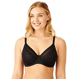 Wacoal Women's Elevated Allure Seamless Unlined Underwire Bra Full Coverage, Semi-Sheer inches, Black, 36E