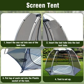 Screen House Tent Portable Canopy with Mosquito Net Outdoor Room Perfect for Patio Backyard Gazebo Picnic Mesh. (8 'x7')