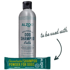 ALZOO Concentrated Shampoo Powder for Dogs, Specially Formulated for Dogs with Sensitive Skin, 100% Plant-Based Active Ingredients, Vanilla Fragrance, Pack of 2